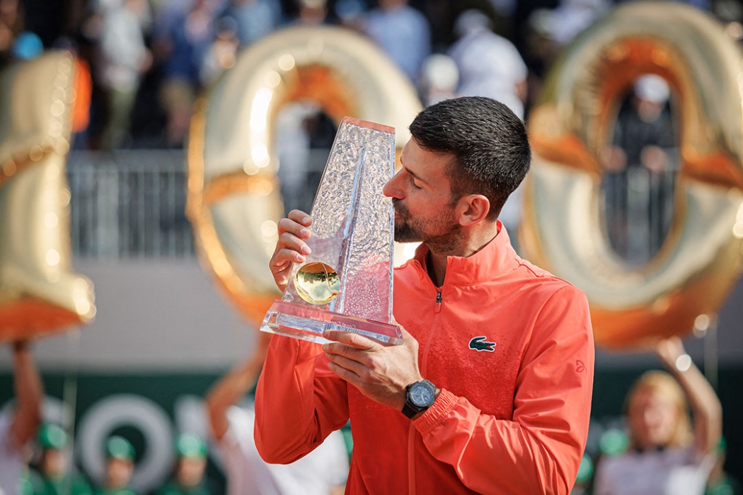Novak Djokovic has won his 100th career title at the ATP event in Geneva.