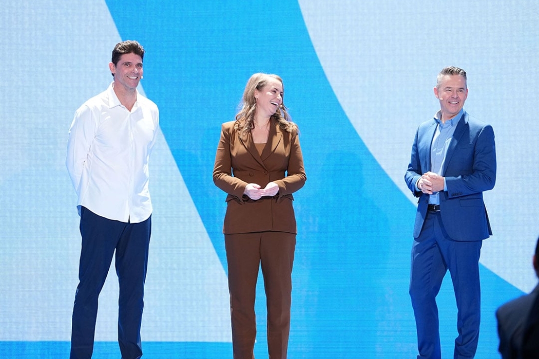 Mark Philippoussis, Jelena Dokic and Todd Woodbridge at the Australian Open 2026 launch